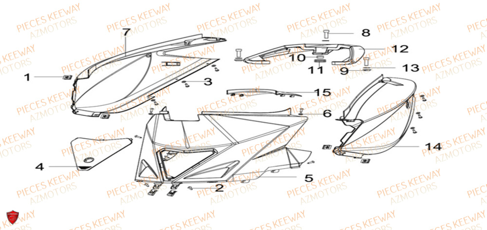 Carenage Avant KEEWAY Pieces KEEWAY Origine F-ACT EVO 50 EURO5 2021-2025
