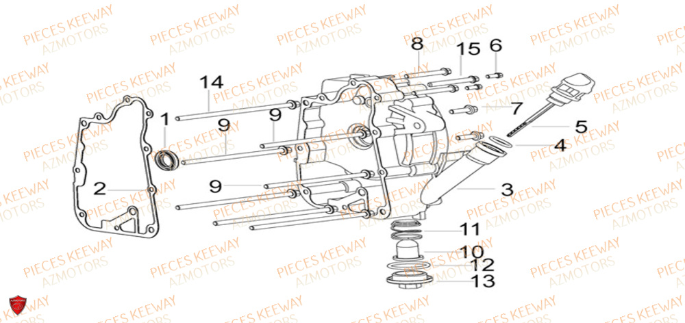 Carter Droit KEEWAY Pieces KEEWAY Origine F-ACT EVO 50 EURO5 2021-2025
