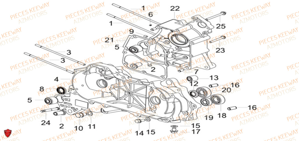 Carter Moteur KEEWAY Pieces KEEWAY Origine F-ACT EVO 50 EURO5 2021-2025
