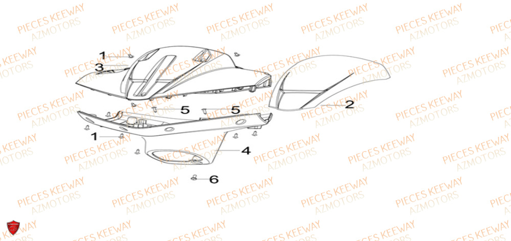 Couvre Guidon KEEWAY Pieces KEEWAY Origine F-ACT EVO 50 EURO5 2021-2025
