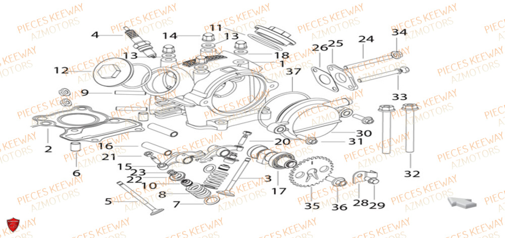Culasse KEEWAY Pieces KEEWAY Origine F-ACT EVO 50 EURO5 2021-2025
