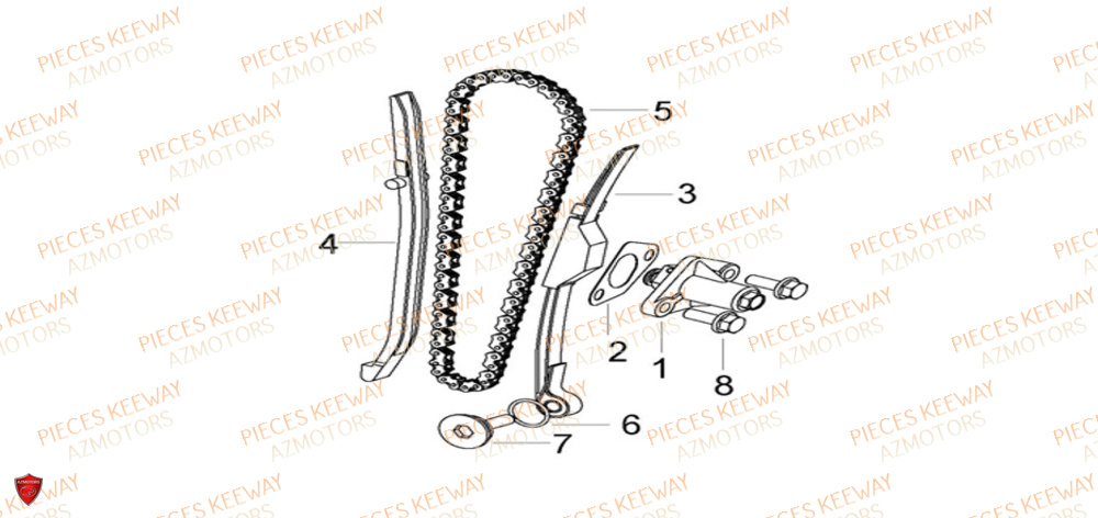 Distribution KEEWAY Pieces KEEWAY Origine F-ACT EVO 50 EURO5 2021-2025
