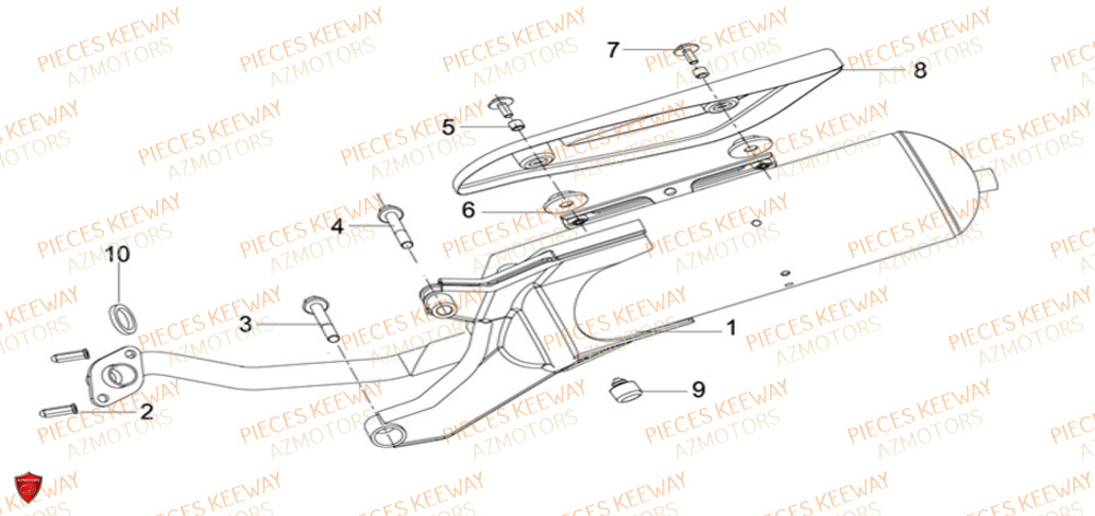 Echappement KEEWAY Pieces KEEWAY Origine F-ACT EVO 50 EURO5 2021-2025
