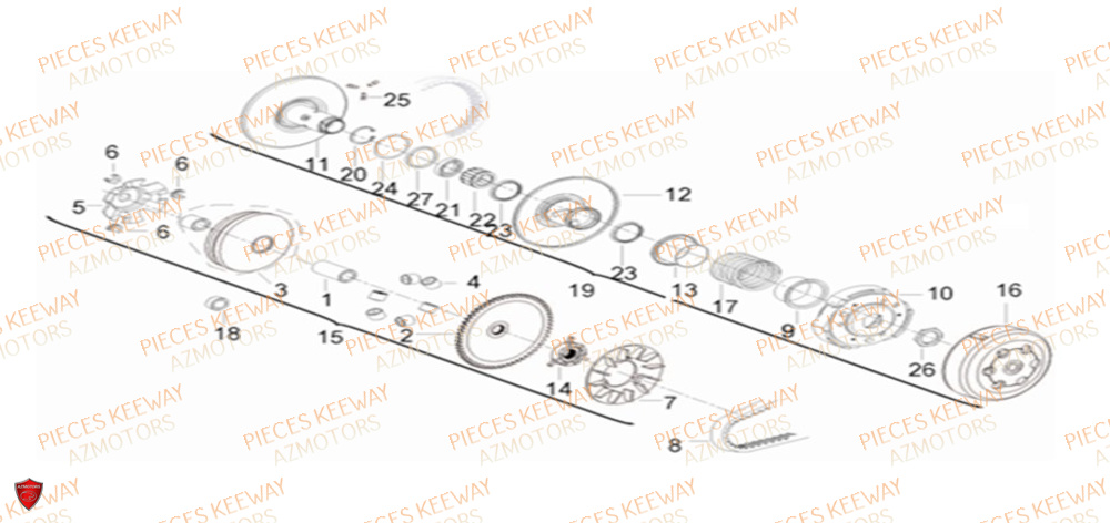 Embrayage KEEWAY Pieces KEEWAY Origine F-ACT EVO 50 EURO5 2021-2025
