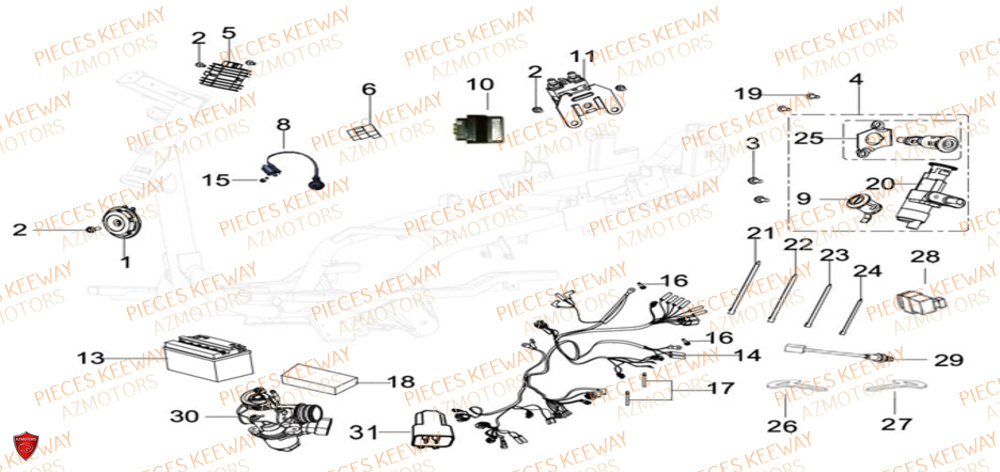 Equipement Electrique KEEWAY Pieces KEEWAY Origine F-ACT EVO 50 EURO5 2021-2025
