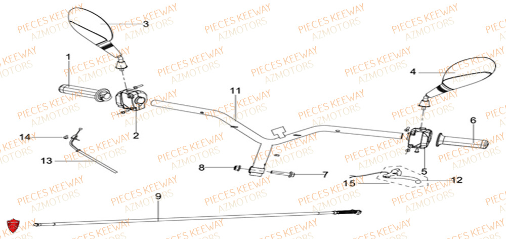Guidon KEEWAY Pieces KEEWAY Origine F-ACT EVO 50 EURO5 2021-2025
