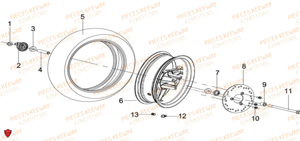 Roue Avant KEEWAY Pieces KEEWAY Origine F-ACT EVO 50 EURO5 2021-2025
