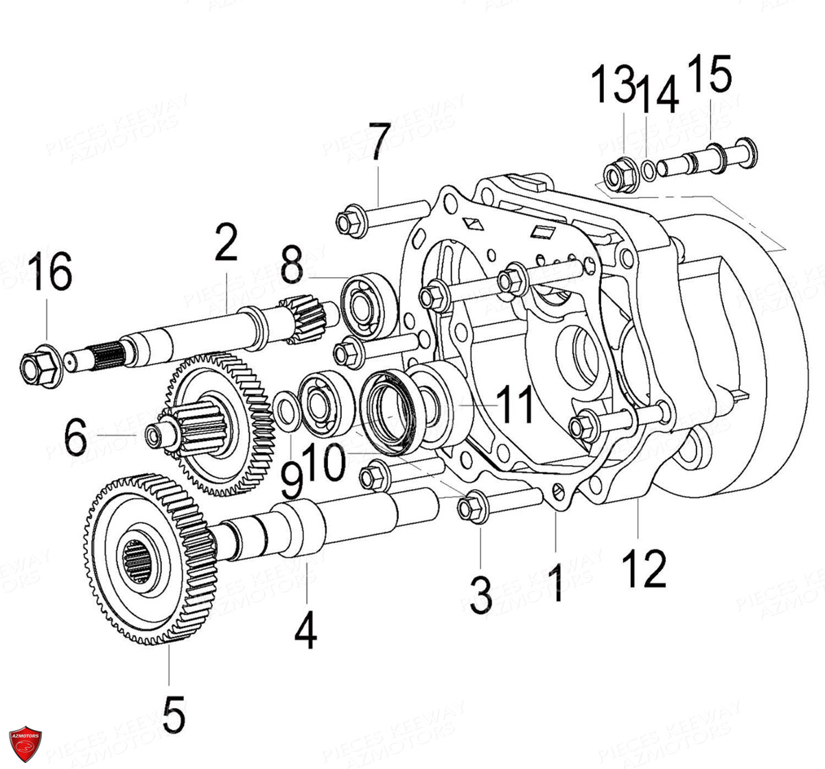 Boite De Reduction KEEWAY Pieces KEEWAY Origine FACT EVO 50 E4
