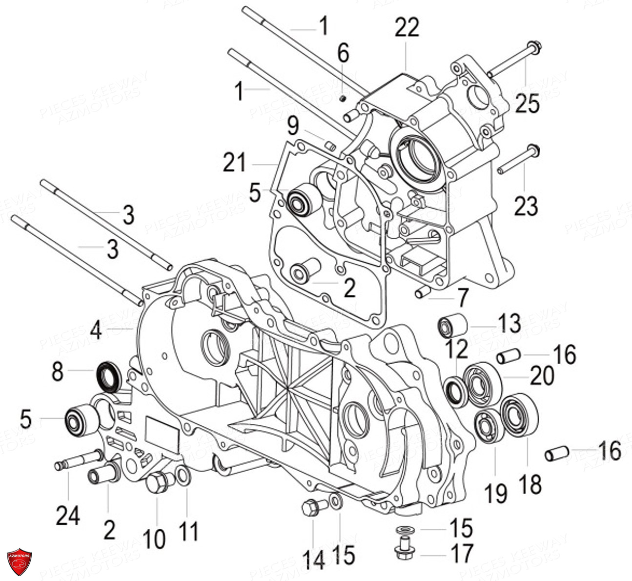 Carters Moteur KEEWAY Pieces KEEWAY Origine FACT EVO 50 E4
