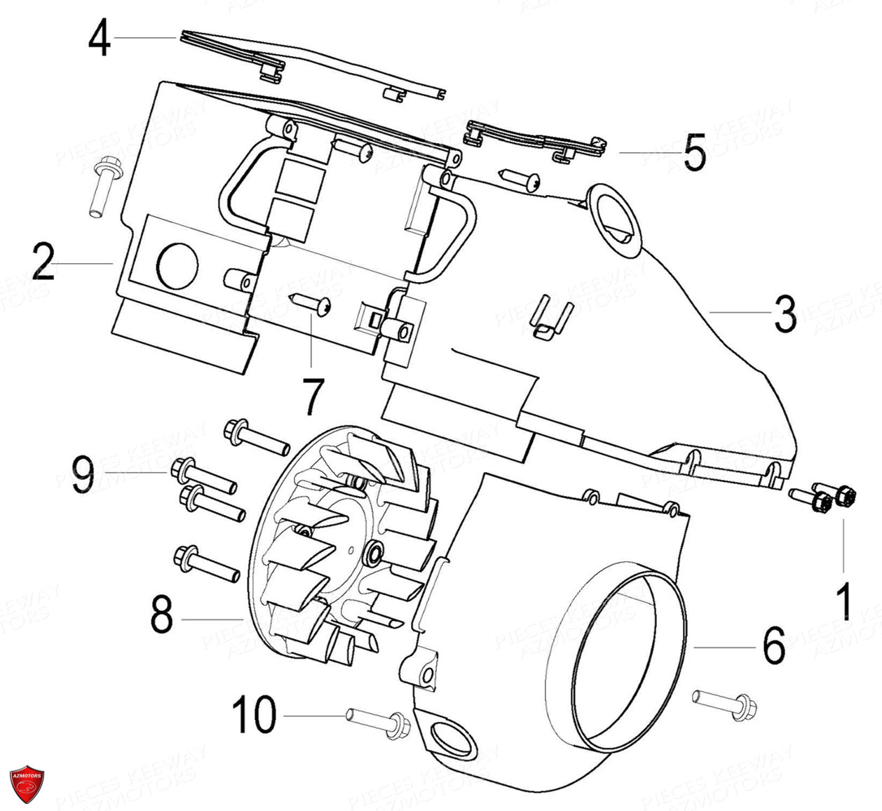 Carter De Refroisissement KEEWAY Pieces KEEWAY Origine FACT EVO 50 E4
