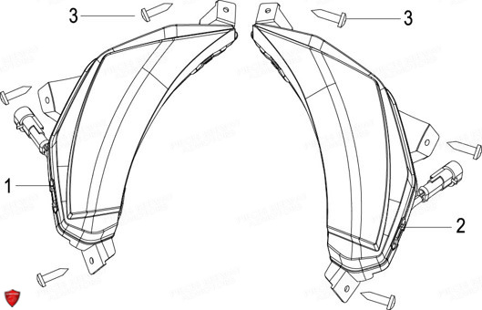 Clignotants KEEWAY Pieces KEEWAY Origine FACT EVO 50 E4 2014-2017
