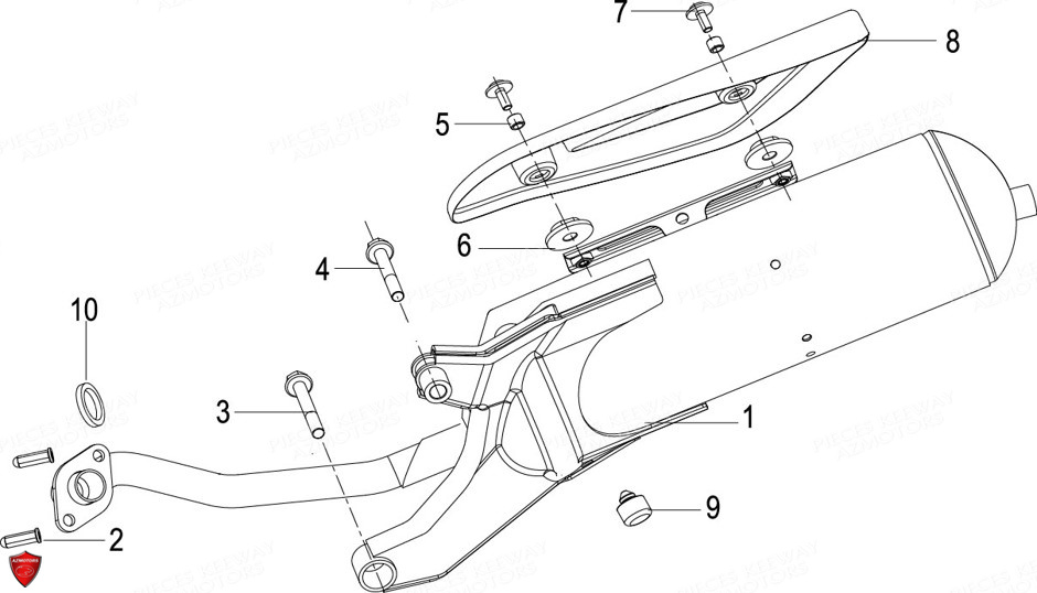 Echappement KEEWAY Pieces KEEWAY Origine FACT EVO 50 E4 2014-2017
