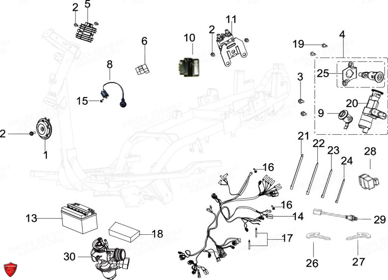 Equipement Electrique KEEWAY Pieces KEEWAY Origine FACT EVO 50 E4 2014-2017

