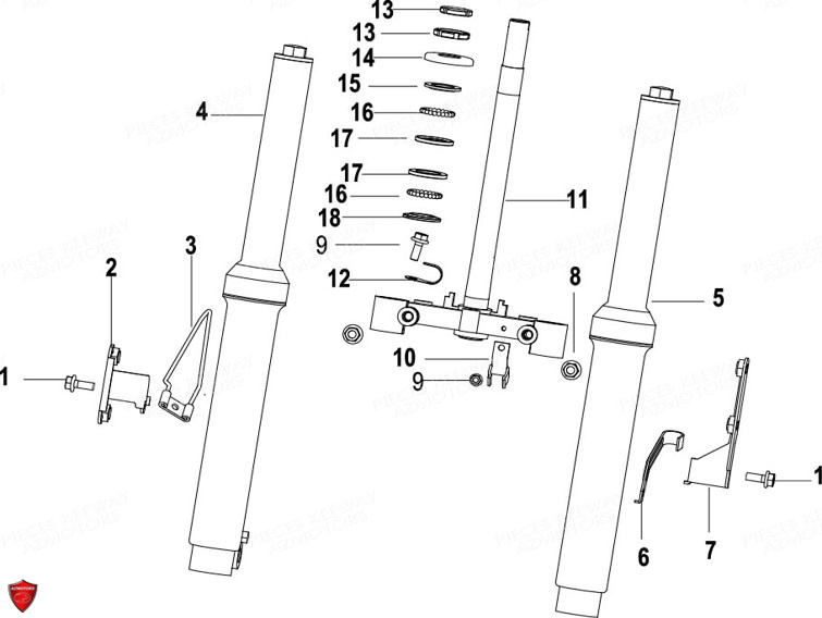 Fourche Te De Fourche KEEWAY Pieces KEEWAY Origine FACT EVO 50 E4
