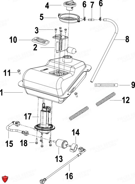 Reservoir A Carburant KEEWAY Pieces KEEWAY Origine FACT EVO 50 E4
