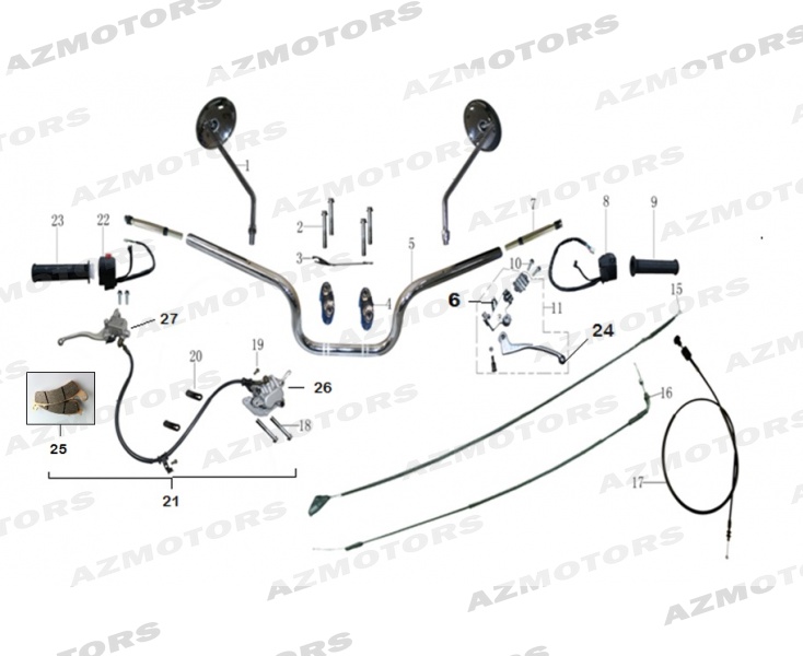 Guidon Commodos Frein Avant MASH Pieces MASH FAMILY SIDE 400cc (2019 - 2020)