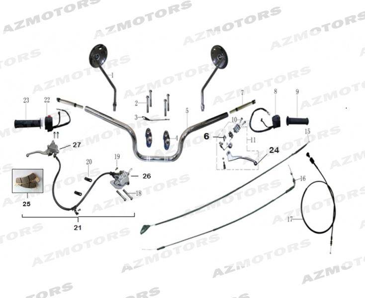 GUIDON COMMODOS FREIN AVANT MASH FAMILY SIDE NOIR 400