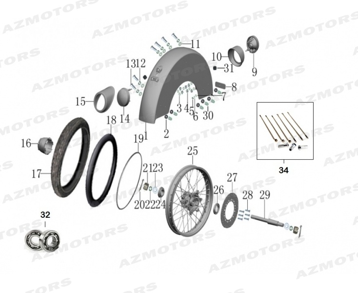 Roue Et Garde Boue Panier MASH Pieces MASH FAMILY SIDE 400cc (2019 - 2020)