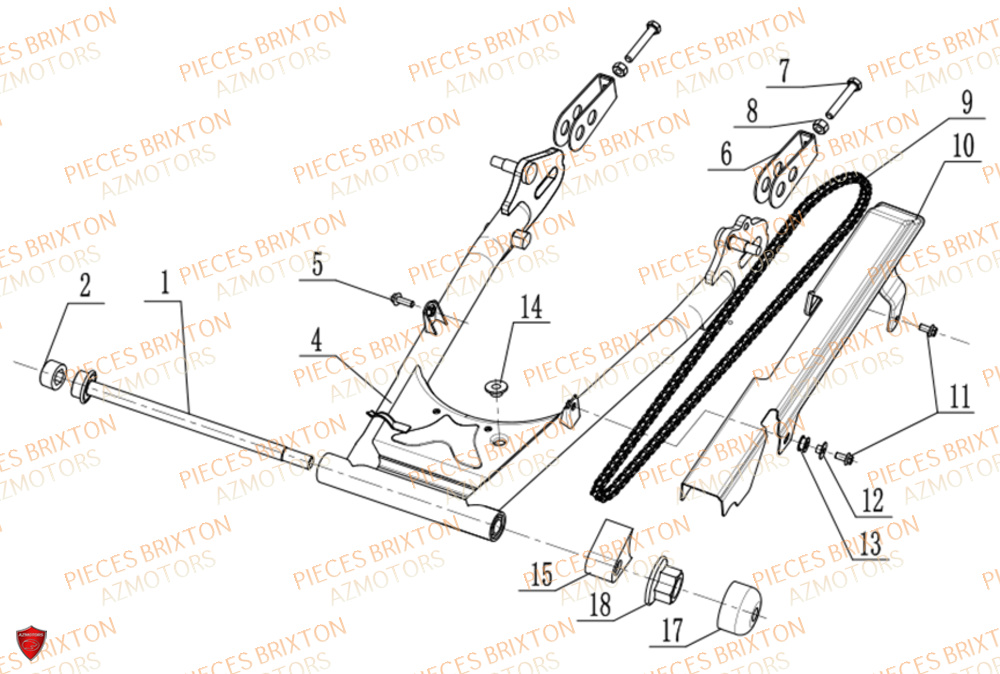 Bras Oscillant BRIXTON Pièces Brixton FELSBERG 125 XC EURO 5