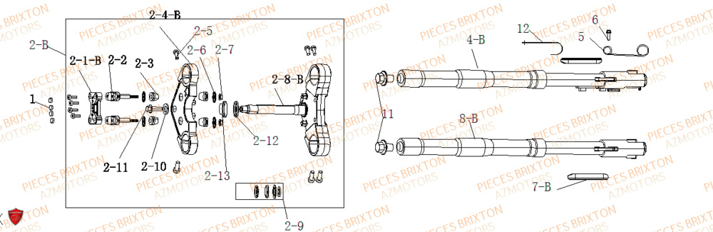 Fourche BRIXTON Pièces Brixton FELSBERG GLANVILLE 250 X EURO 4