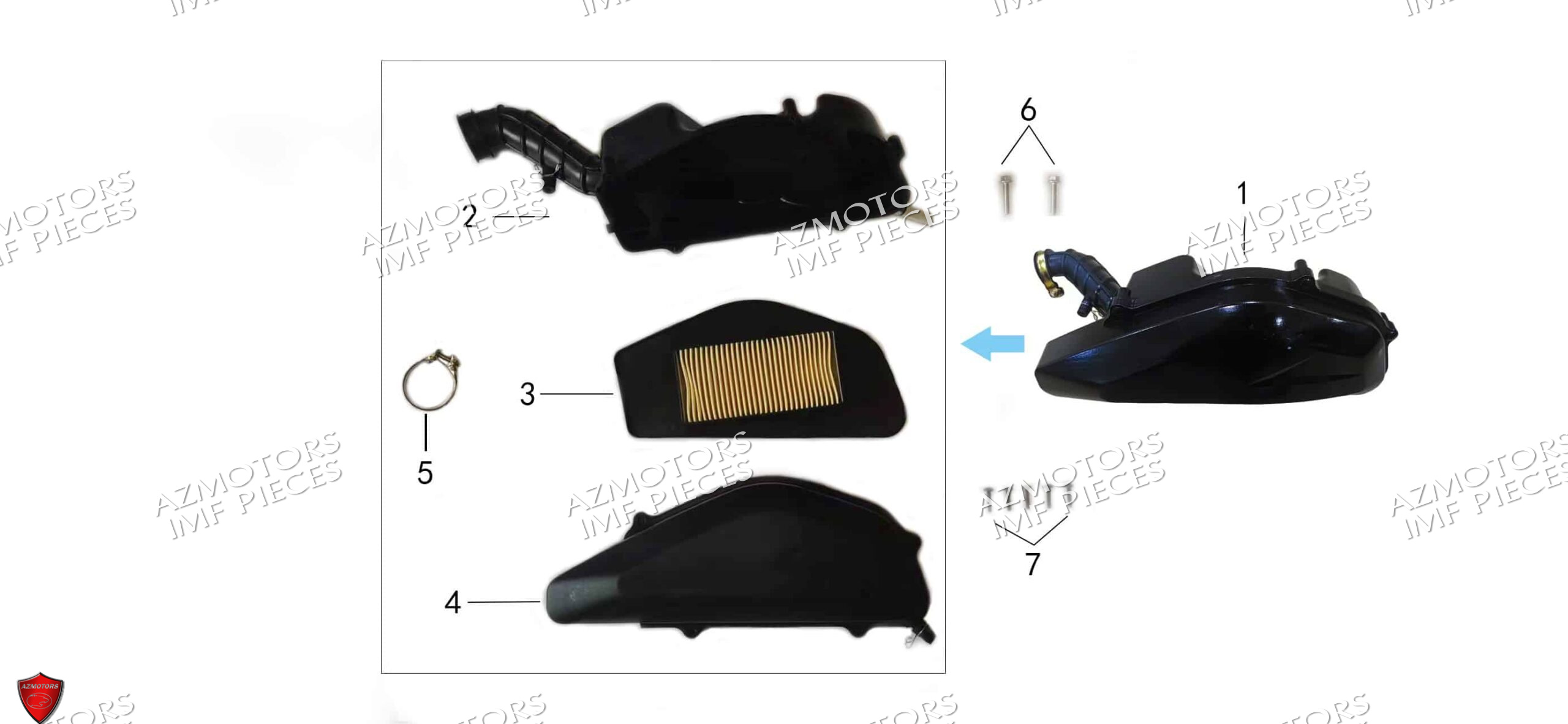Boite A Air AZMOTORS PIECES FERRY 125 4T EURO 5