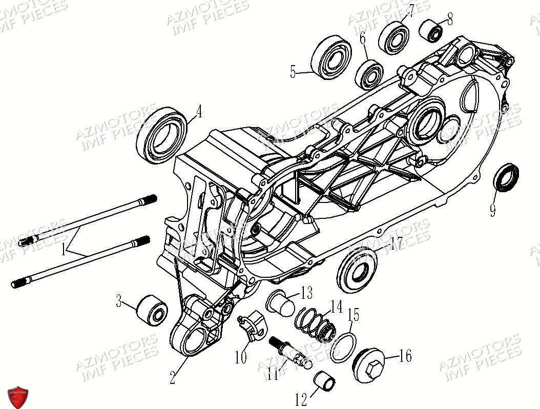 Carter Moteur Centrale AZMOTORS PIECES FERRY 125 4T EURO 5