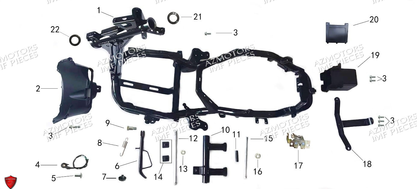 Chassis AZMOTORS PIECES FERRY 125 4T EURO 5