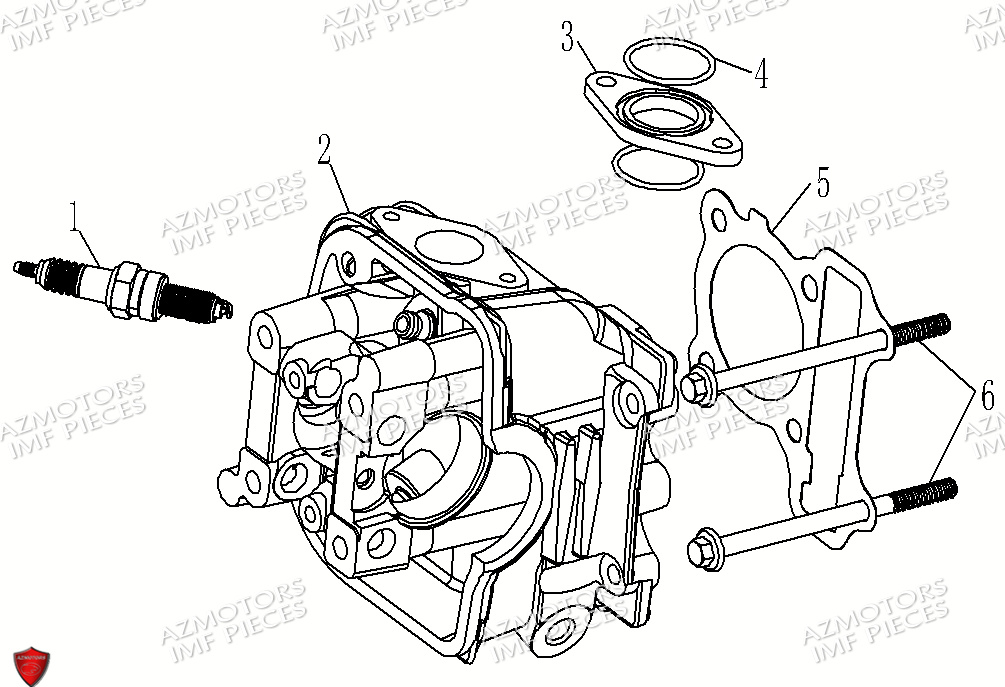 Culasse AZMOTORS PIECES FERRY 125 4T EURO 5