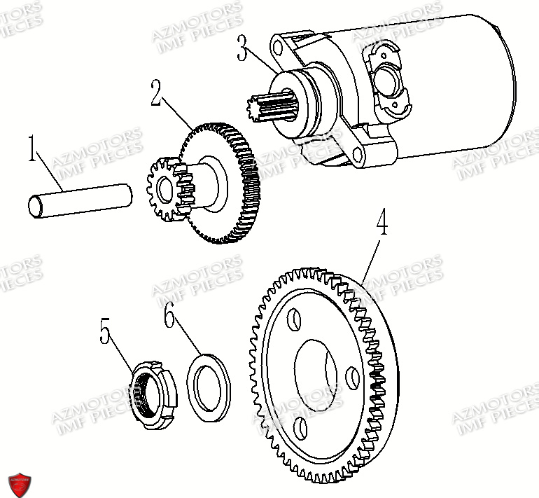 Demarreur AZMOTORS PIECES FERRY 125 4T EURO 5