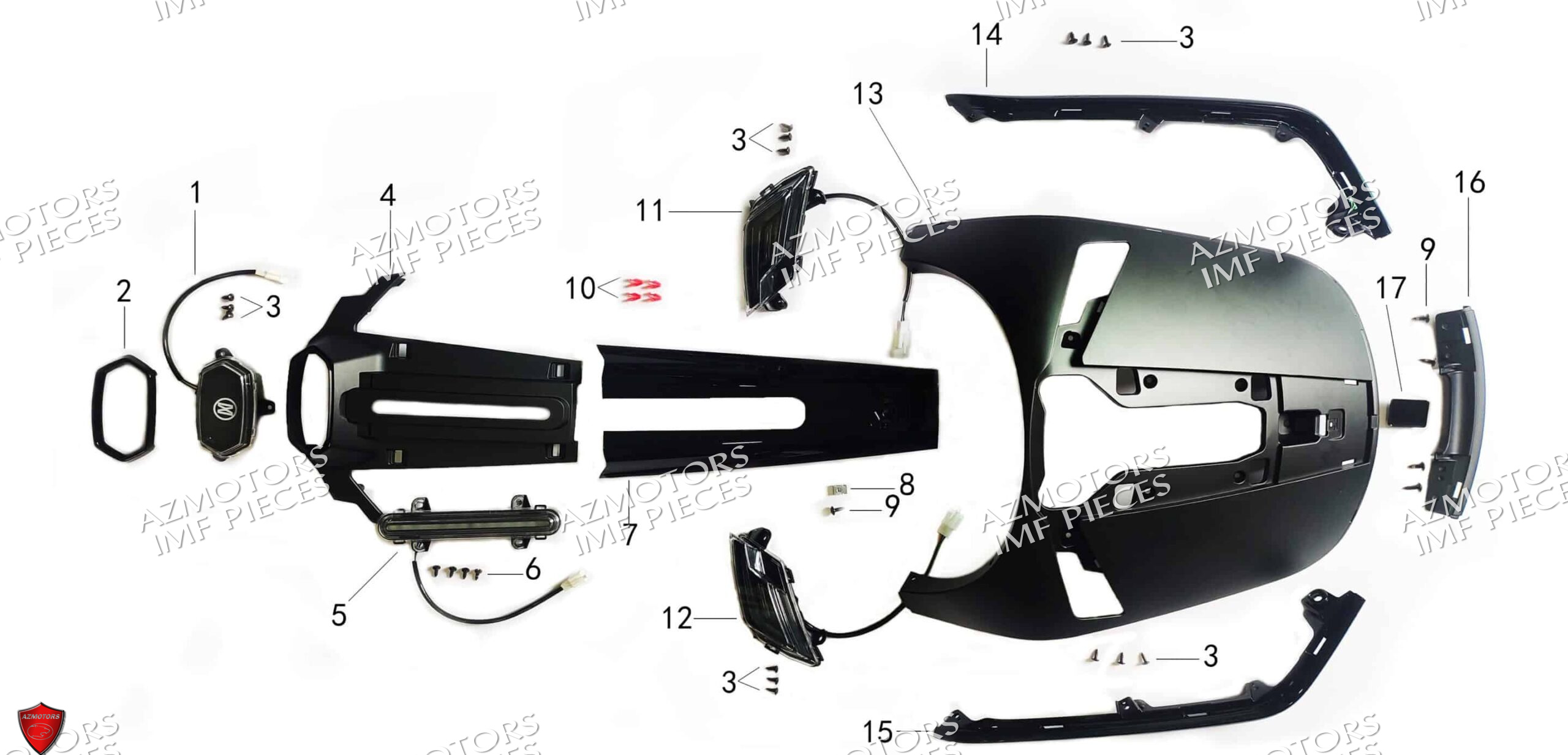 Face Avant AZMOTORS PIECES FERRY 125 4T EURO 5