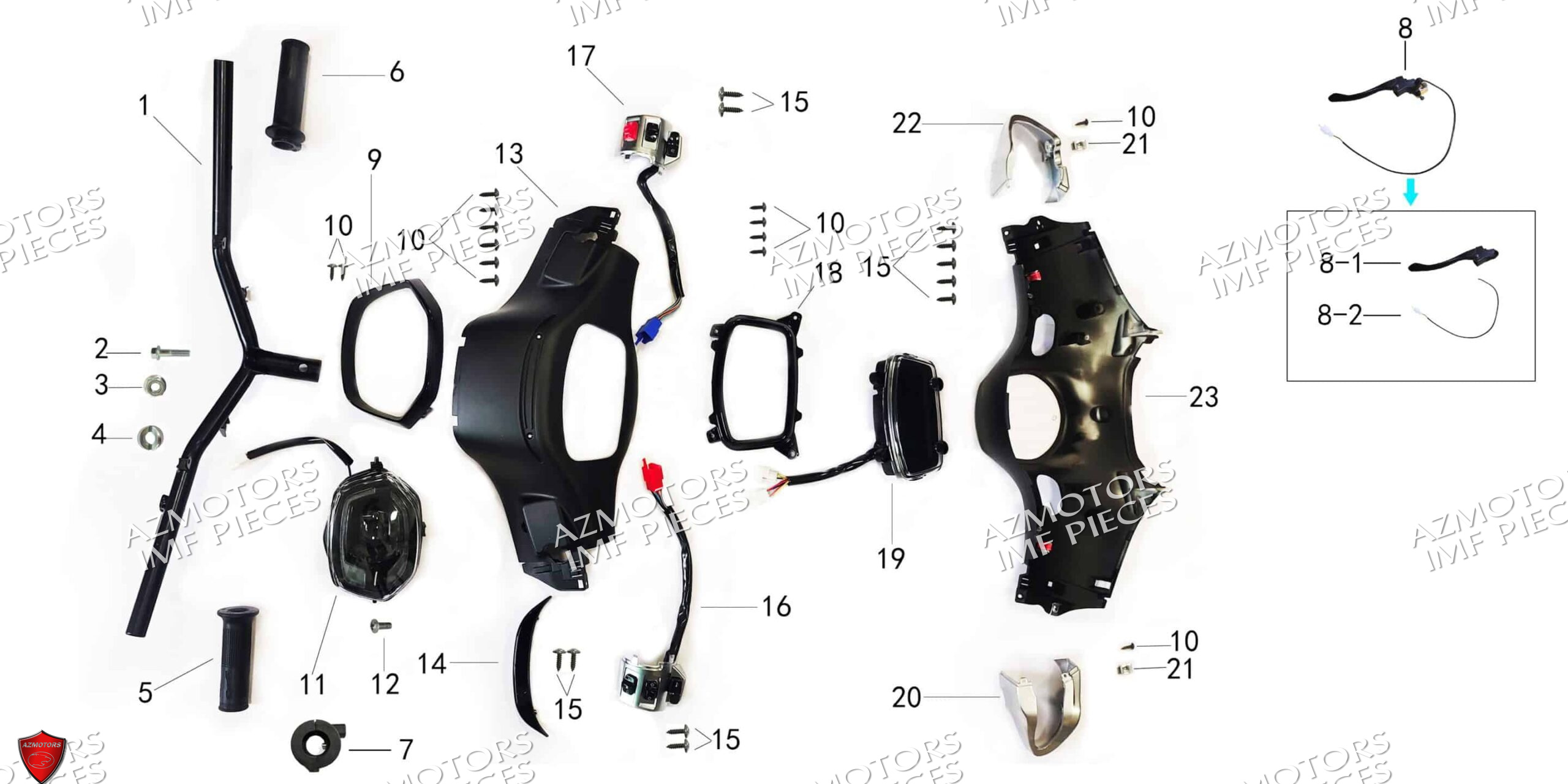 Guidon AZMOTORS PIECES FERRY 125 4T EURO 5
