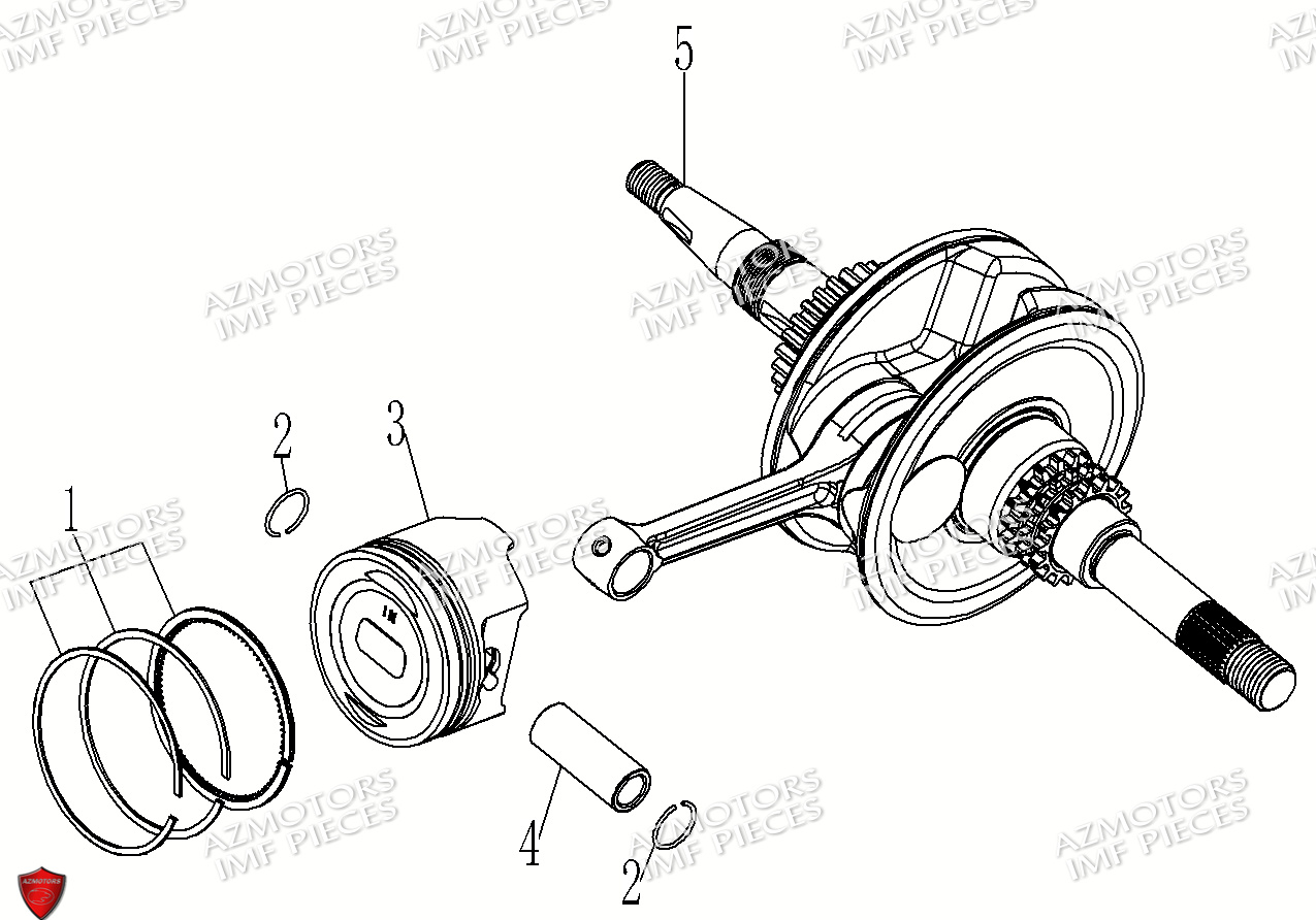 Piston AZMOTORS PIECES FERRY 125 4T EURO 5