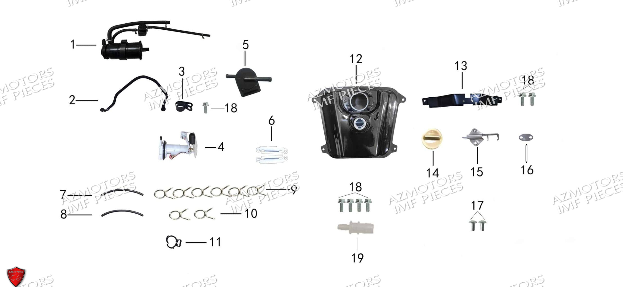 Reservoir AZMOTORS PIECES FERRY 125 4T EURO 5