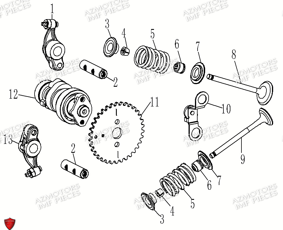 Soupape AZMOTORS PIECES FERRY 125 4T EURO 5