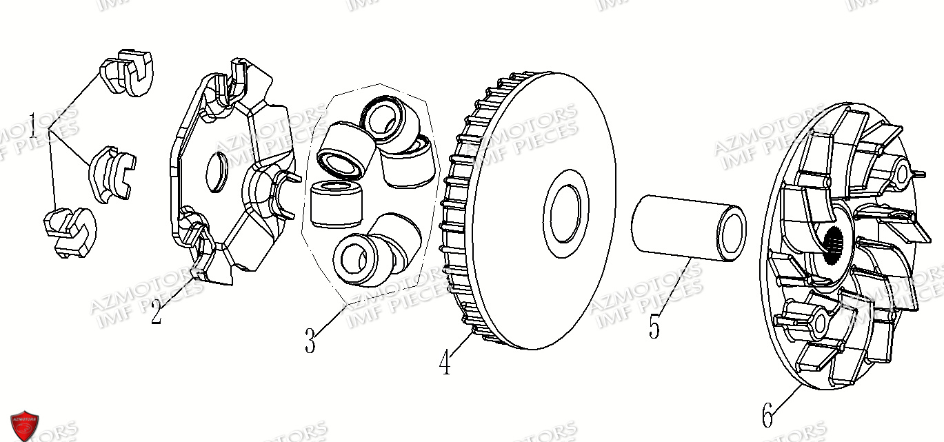 Variateur AZMOTORS PIECES FERRY 125 4T EURO 5