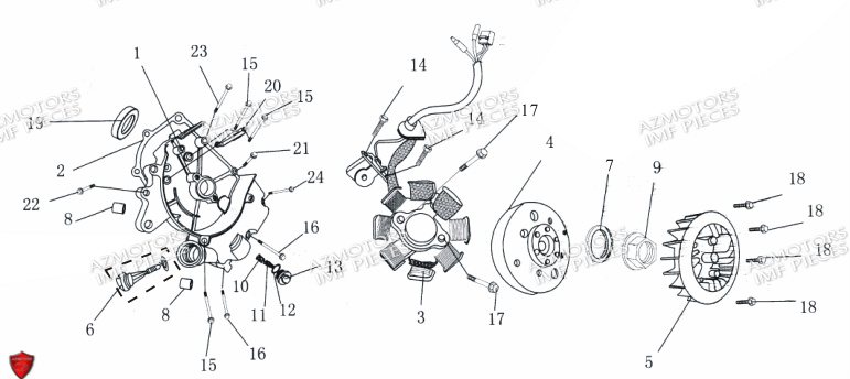 Carter Allumage AZMOTORS PIECES FERRY 50 4T EURO 5
