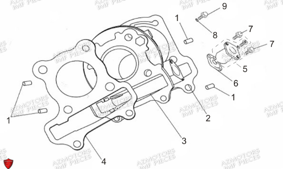 Cylindre AZMOTORS PIECES FERRY 50 4T EURO 5