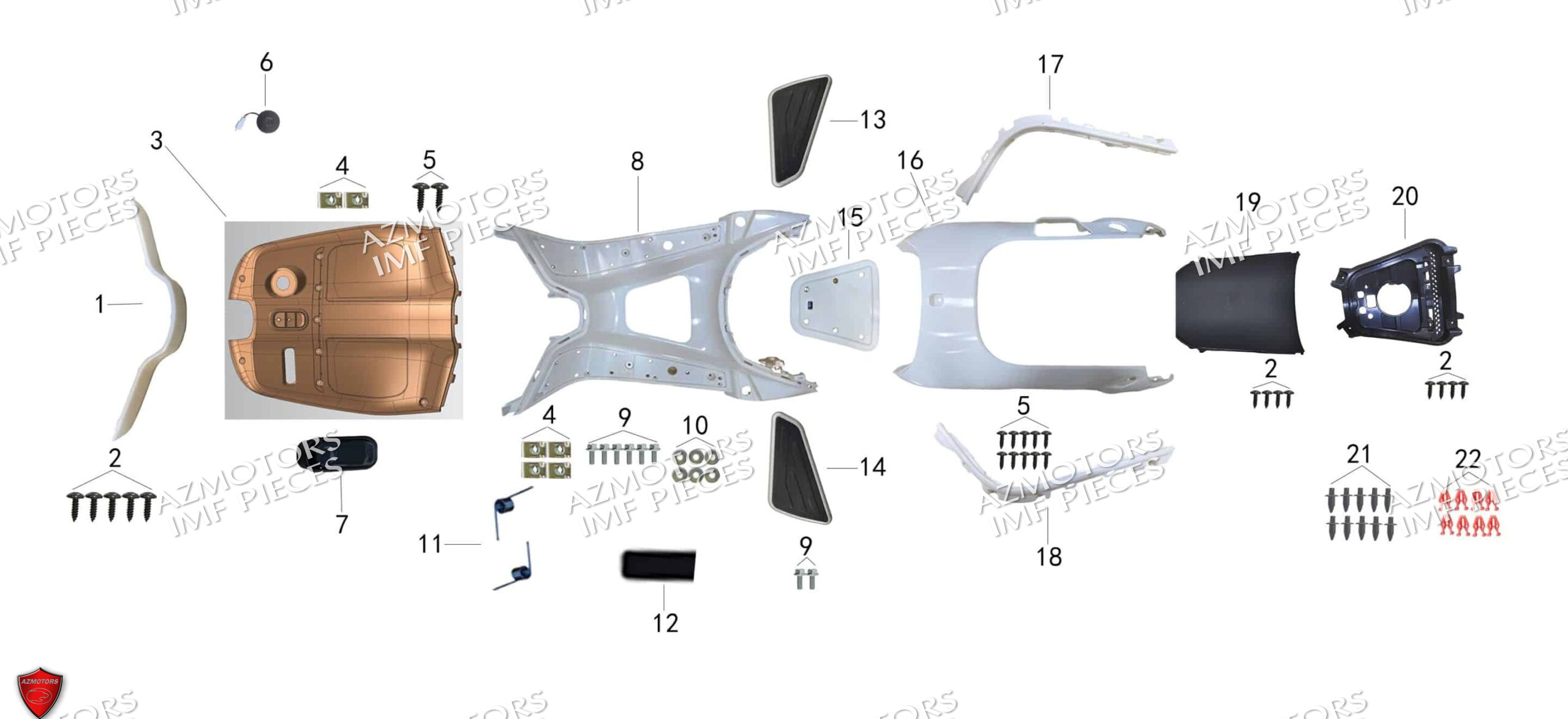 Tablier AZMOTORS PIECES FERRY 50 4T EURO 5