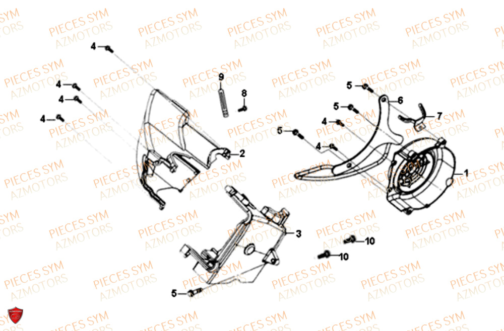 Couvercle De Ventilateur SYM Pièces FIDDLE III 125I EURO 4 - XA12W2-EU (2017-2020)