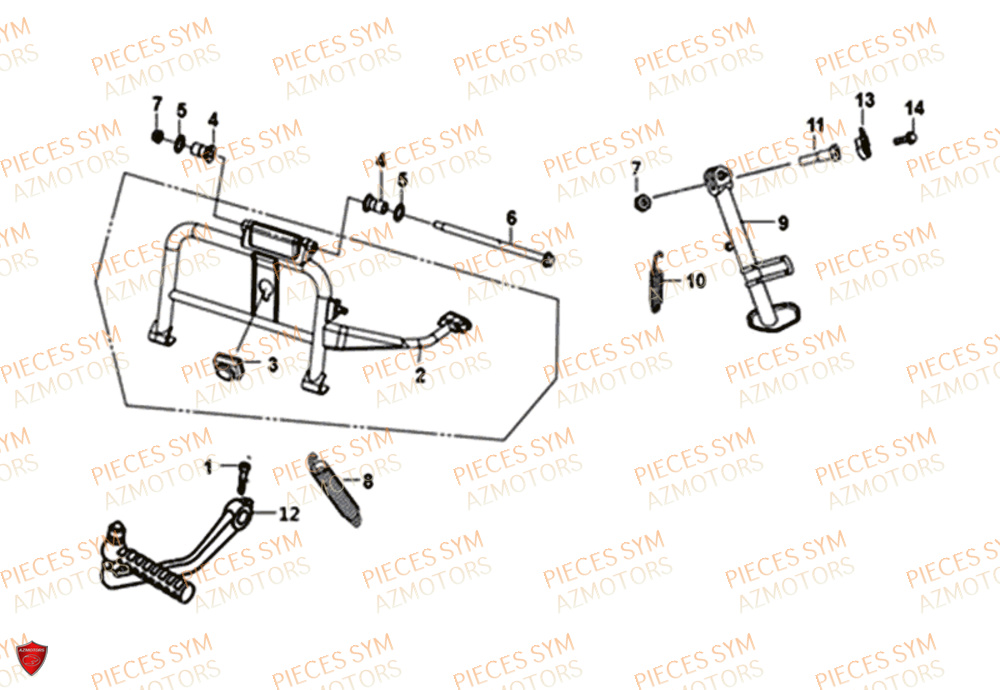 Bequille SYM Pièces FIDDLE III 50 - XA05W5-EU (2018-2020)