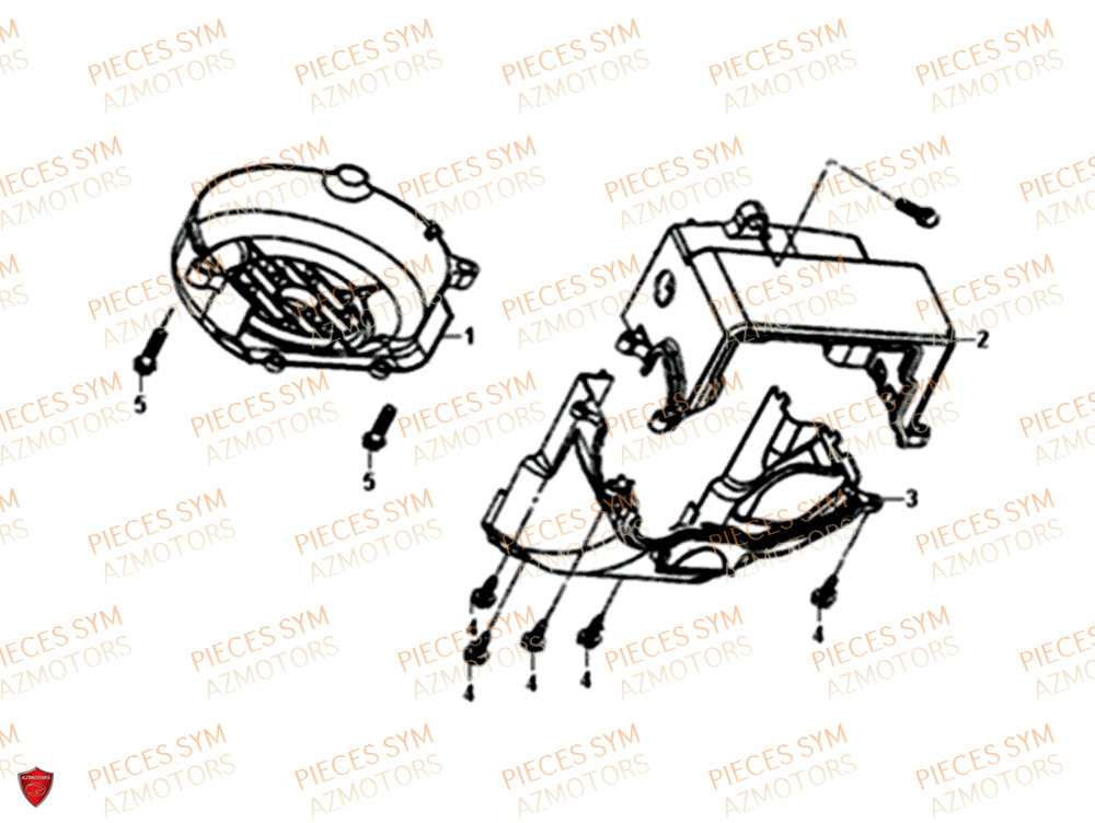 Cache Ventilateur SYM Pièces FIDDLE III 50 - XA05W5-EU (2018-2020)