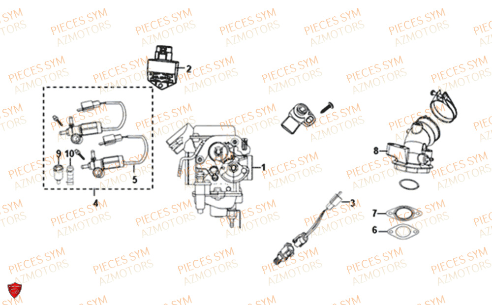 Carburateur SYM Pièces FIDDLE III 50 - XA05W5-EU (2018-2020)