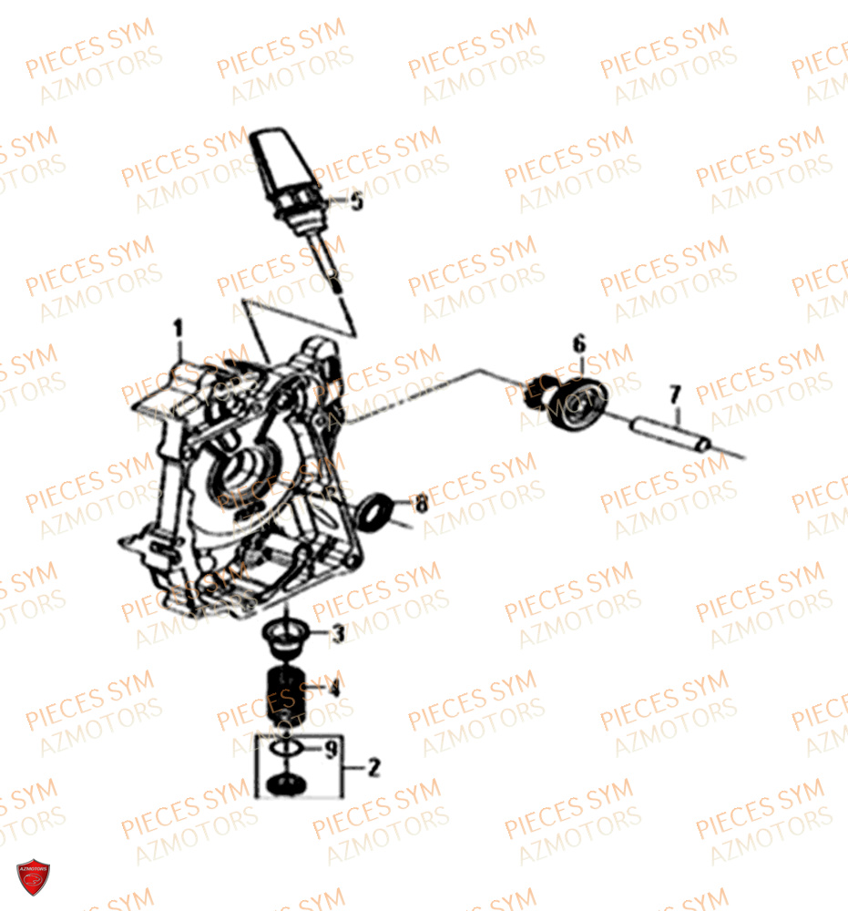 Carter Droit SYM Pièces FIDDLE III 50 - XA05W5-EU (2018-2020)
