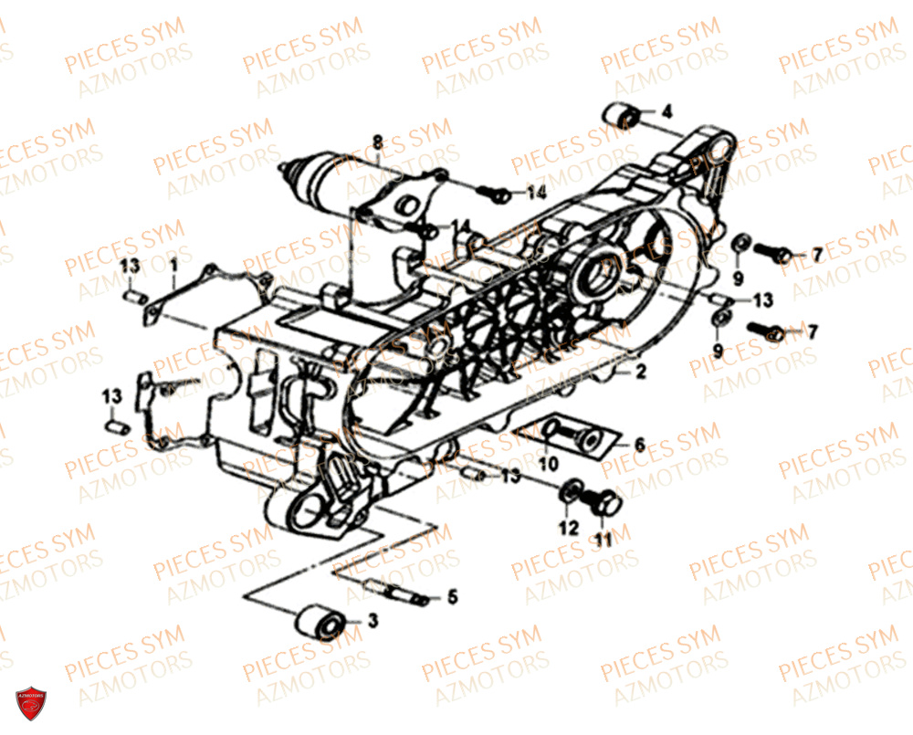 Carter Moteur SYM Pièces FIDDLE III 50 - XA05W5-EU (2018-2020)