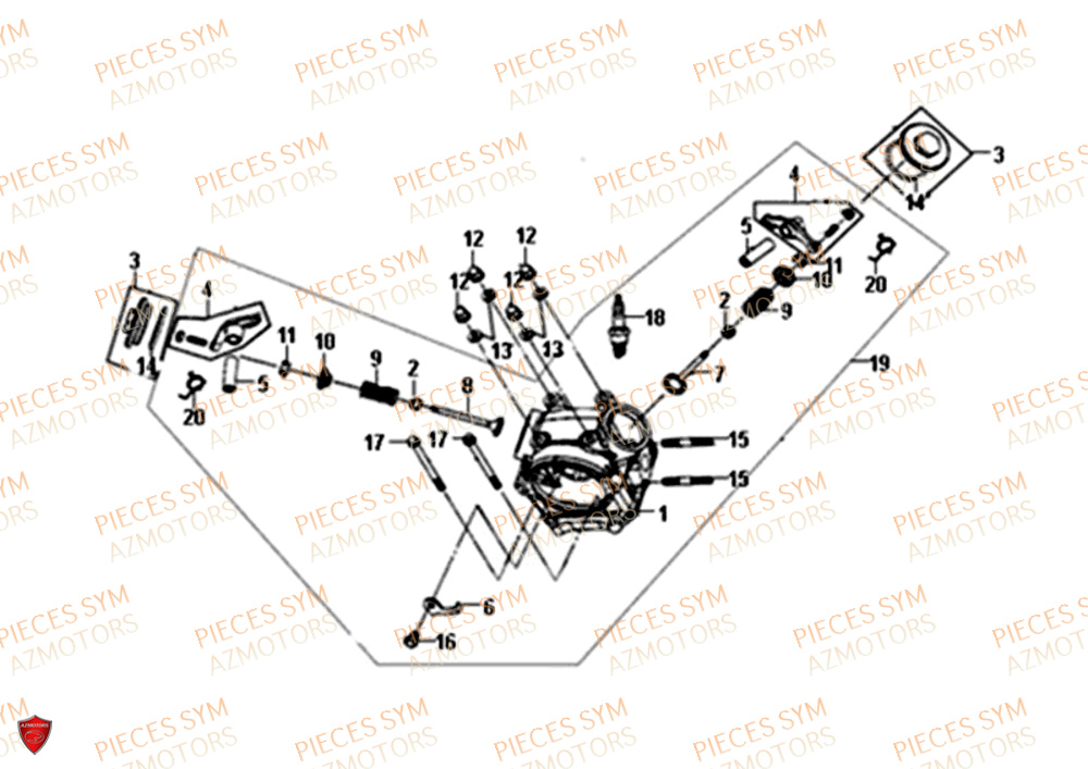 Culasse SYM Pièces FIDDLE III 50 - XA05W5-EU (2018-2020)