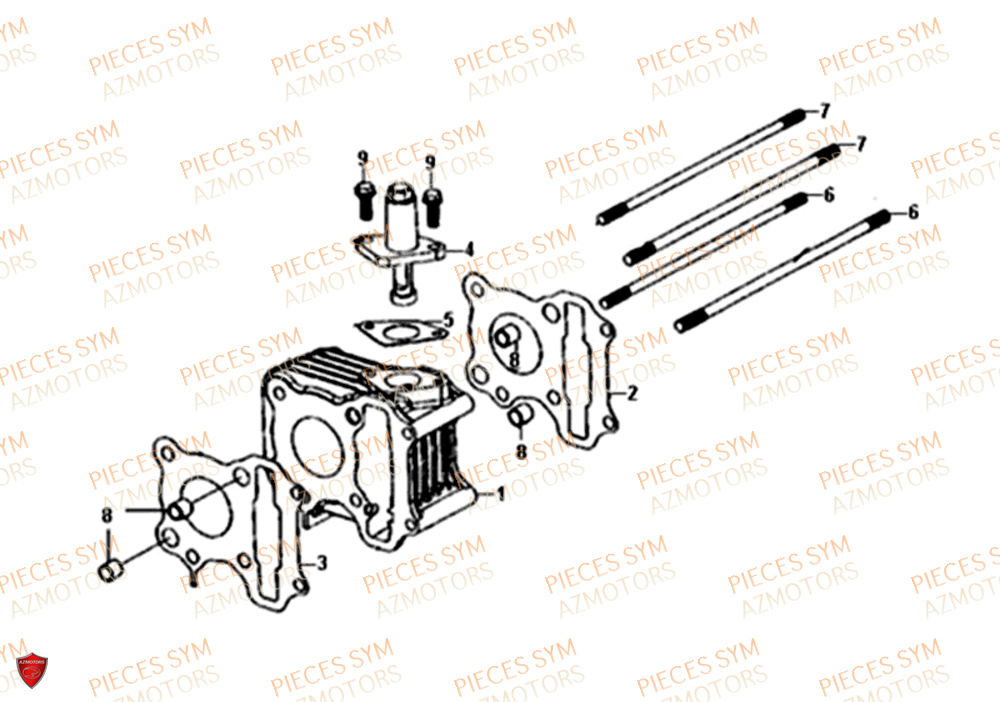 Cylindre SYM Pièces FIDDLE III 50 - XA05W5-EU (2018-2020)