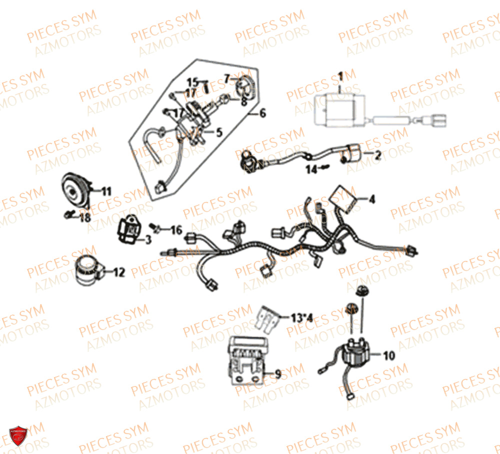 Equipement Electrique SYM Pièces FIDDLE III 50 - XA05W5-EU (2018-2020)