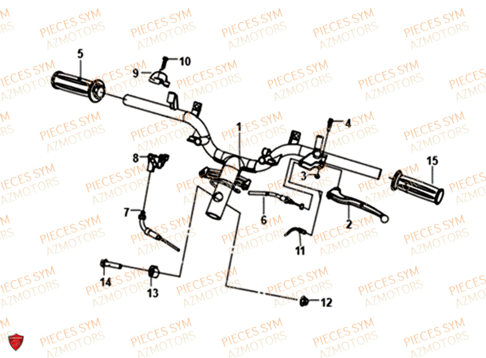 Guidon SYM Pièces FIDDLE III 50 - XA05W5-EU (2018-2020)