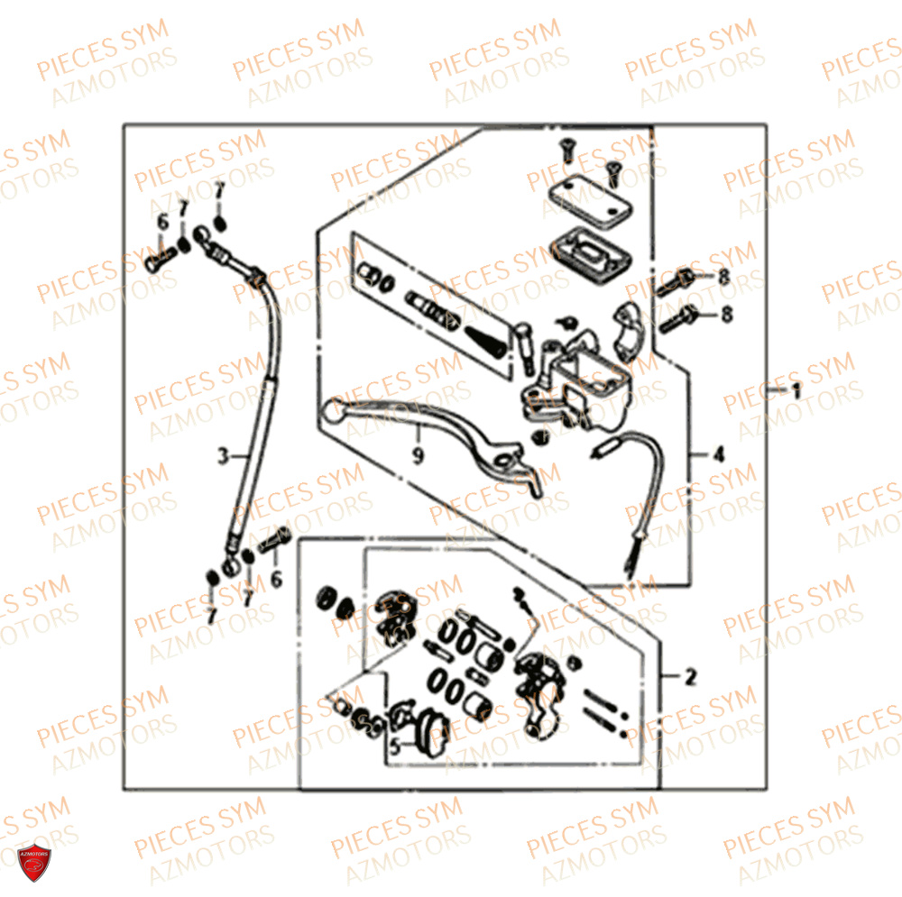 Maitre Cylindre Avant SYM Pièces FIDDLE III 50 - XA05W5-EU (2018-2020)