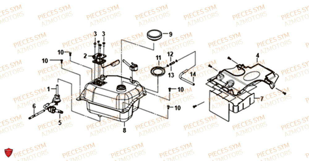 Reservoir SYM Pièces FIDDLE III 50 - XA05W5-EU (2018-2020)